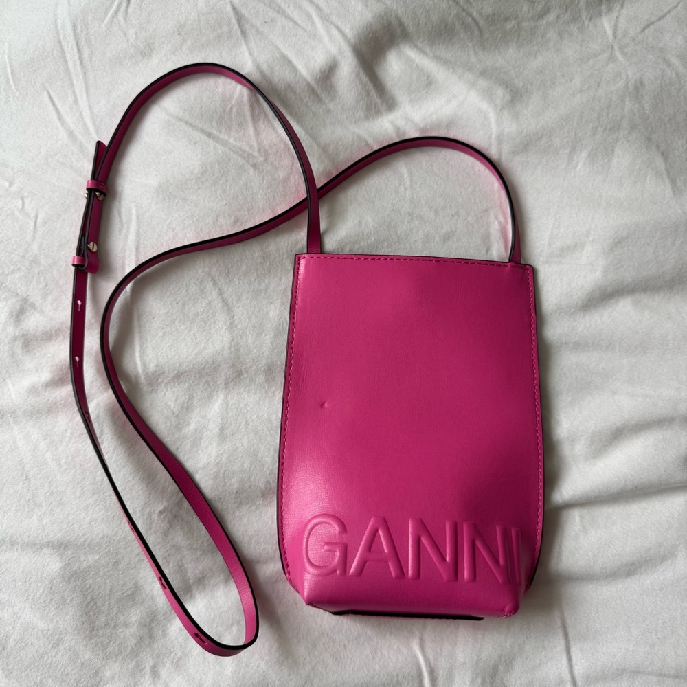 Ganni Pink Banner Crossbody Bag
